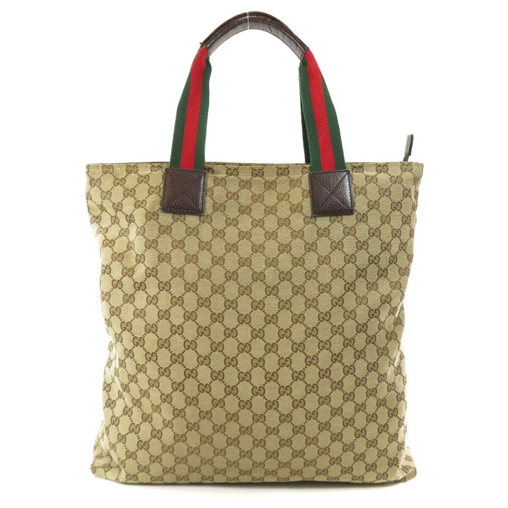 Gucci Brown Canvas Sherry Bag Line Tote GG